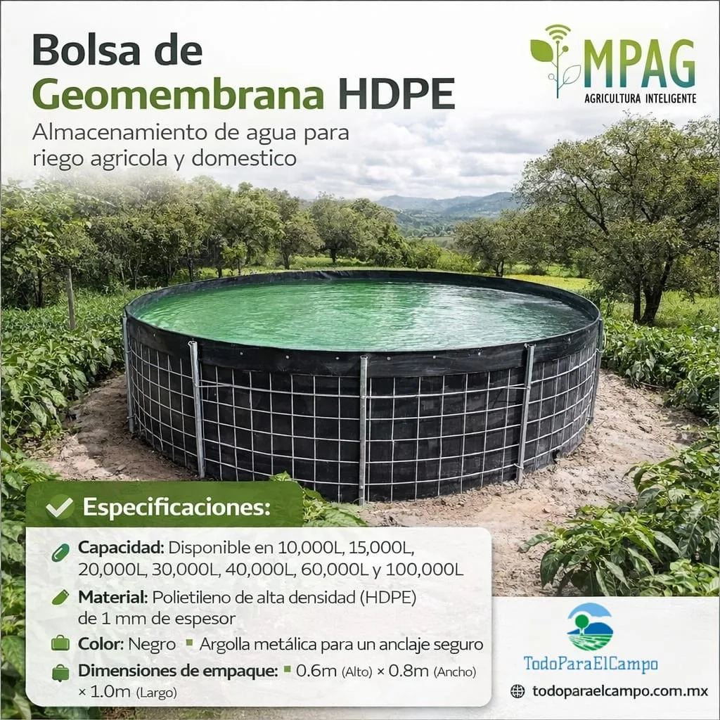 Bolsa de Geomembrana HDPE 1 mm de 15,000 L (4 × 1.2 m) — foto 2